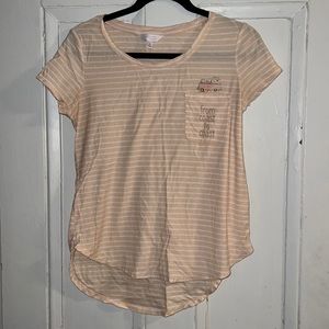 LC peach and white striped ‘from coast to coast’ t-shirt